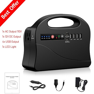 #ad 100W 120Wh Portable Power Station Laptop Phone Camping Trip Battery Bank Charger $49.99
