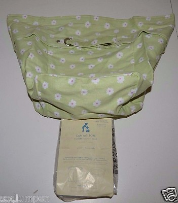 #ad NEW Pottery Barn Kids Mint Green Pink Floral Ajustable 11quot; x 19quot; Canvas Tote Bag $24.29