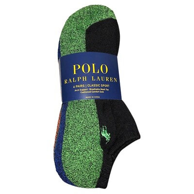 #ad MSRP $28.99 NWT 6 PAIRS PACK POLO RALPH LAUREN MEN BLACK NO SHOW SOCKS SIZE 6 12 $22.99
