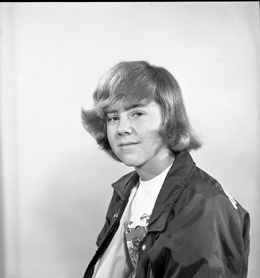 #ad Vintage Negative Bamp;W Med Format 1970#x27;s Yearbook Photo Teen Boy Hair Style #008 $6.50