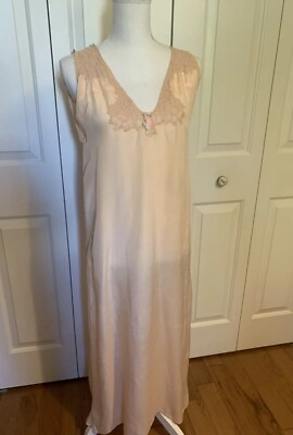#ad Dreamy Handmade 1940s Antique Peach Nightgown Size 6 8 $80.00