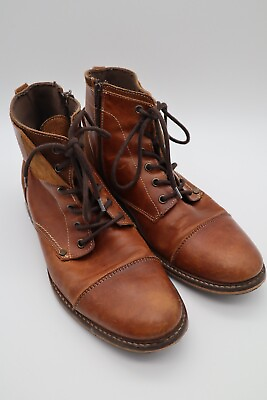 #ad Bull Boxer Handcrafted Leather Boot Men#x27;s Size 11 Kelden Cap Toe Cognac 1323T $39.99