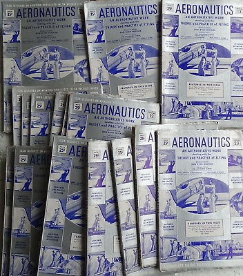 #ad 1940 1941 Aeronautics Magazine 16 issues guide to civil amp; military flying $40.50