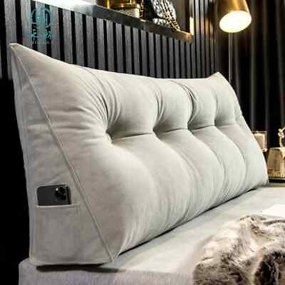 #ad Headboard Pillow Triangle Cushion Sofa Waist Cushion Wedge Sleeping Pillow $233.82
