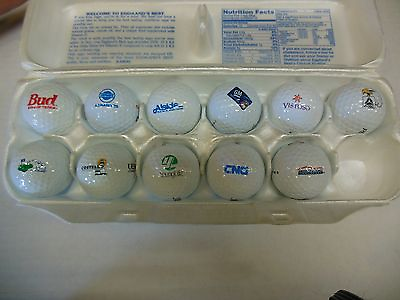 #ad Spalding Logo Golf Balls Lot of 11 balls Budweiser GM Citgo amp; more 021814ame $14.99