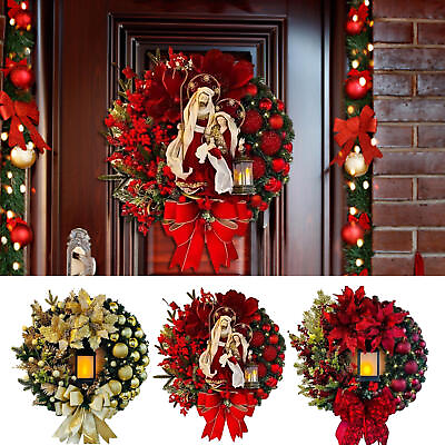 #ad Door Garland Outside Cordless Wreath Door Holiday Wreaths Wedding Party Decor $24.74