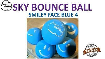 2quot; Rubber Hand Balls quot;BLUE SMILEY FACEquot; SKY BOUNCE 4 Balls TAIWAN $10.95
