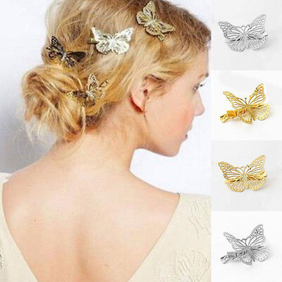 #ad #ad Left Hair Clip Hair Accessories Butterfly Hair Clip Metal Hairpin Beautiful Girl C $0.99