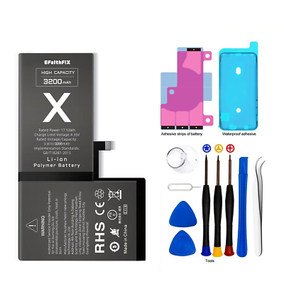 #ad 3200mah Replacement Battery for iPhone X High Capacity High Quality Battery Tool $18.99