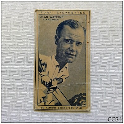 #ad Turf Cigarette Card Famous Cricketers #47 Alan Watkins Glamorgan A CC84 AU $4.99