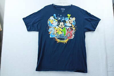 #ad Disney Florida 2018 Mens Blue Short Sleeve Graphic T Shirt Tee Size L $19.88