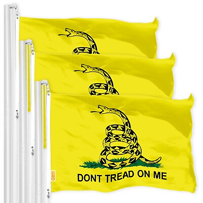 #ad 3 PACK of Gadsden Dont Tread on Me Tea Party 3x5 FT Printed Flag 150D Polyester $35.99