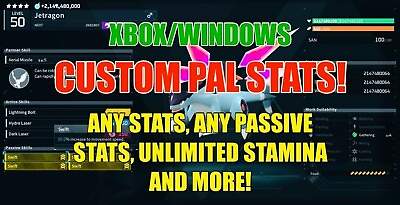 #ad Palworld Custom Pal Stats Any Passive Stats Infinite Stamina More XBOX PC STEAM $17.99