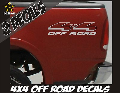 #ad 4x4 OFFROAD Truck Bed Decal Set METALLIC SILVER for Ford F 150 Super Duty Ranger $12.99
