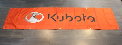 #ad Kubota Banner Flag Big Giant Huge 2x8 feet Earth Mover Heavy Machinery Tractors $14.97