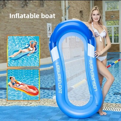 #ad 1pc Inflatable Floating Bed Water Hammock Lounger For Summer Swimming Pool... $25.00