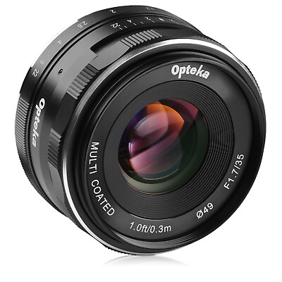 #ad Opteka 35mm f 1.7 HD MC Manual Prime Lens for Canon EF M M100 M10 M6 M5 M3 M2 $89.99