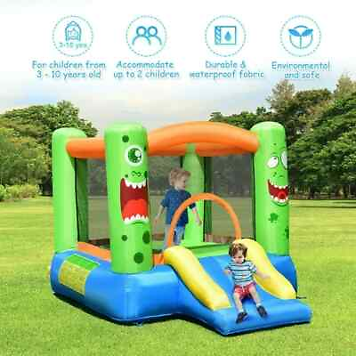 #ad Costway Kids Playing Inflatable Bounce House Jumping Castle Game Fun Slider $299.00