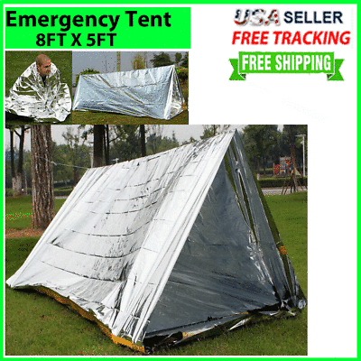 #ad Emergency TENT Blanket Survival Mylar Thermal Safety Insulating Heat Camping New $6.19