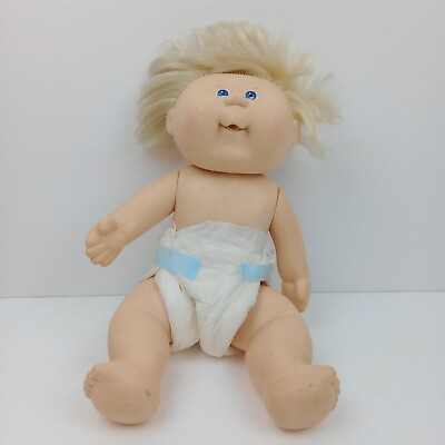 #ad Vintage Cabbage Patch Doll 1987 Blonde Boy with Diaper Blue Eyes READ DESCRIP.. $19.99