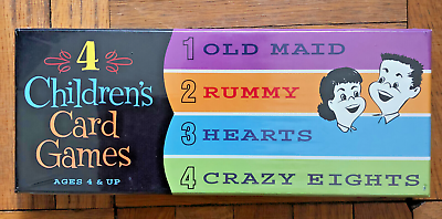 #ad Thinkfun Children#x27;s Card Games Lot Of 4 Crazy Eights Hearts Old Maid Rummy 2002 $19.95