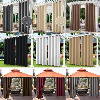 #ad Waterproof Outdoor Curtains for Patio Thermal Insulated Sun Blocking Drapes $19.94