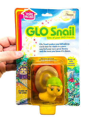 vtg 1984 Hasbro Glo Snail Friends Worm Action Figure Toy MOC on card $99.99