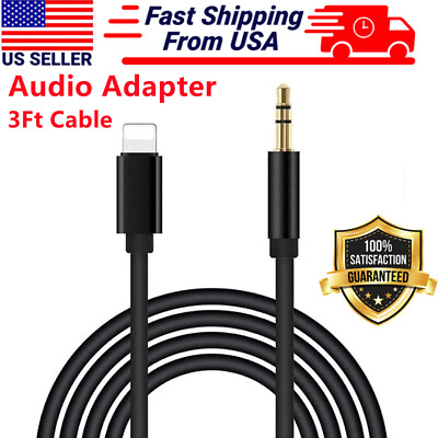 #ad For iPhone 7 8 X XR 11 12 13 Pro Max 8 Pin to 3.5mm AUX Audio Car Adapter Cord $3.75