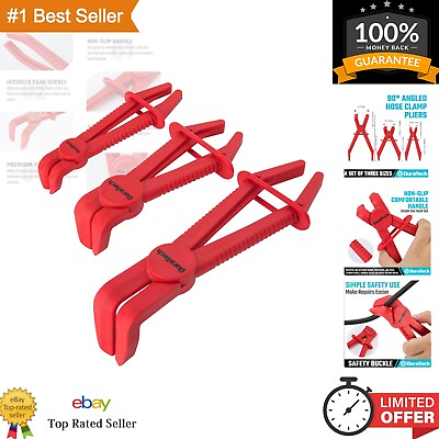 #ad 3 Piece Angled Hose Clamp Pliers Set for Flexible Hoses Small Medium Large $24.99