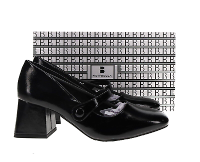#ad Newbella Black Patent Chunky Heel Mary Jane Pumps Women#x27;s EU 39 US 8 *NEW* $29.99