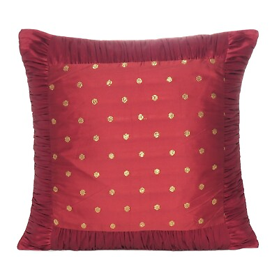 #ad Decorative Cushion Cover Maroon Polydupion Sofa Pillow Cover Square Throw Cases $33.49