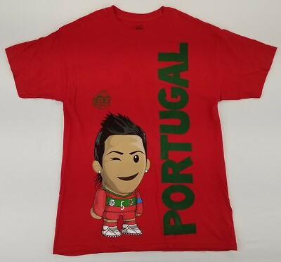 #ad Portugal Soccer T shirt Mens Size M Red Kristin Arroganto Los Futbolers B51 $14.77