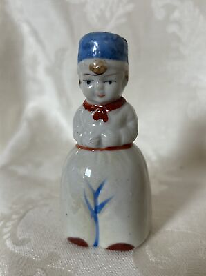 #ad VTG Dutch Boy Bell in Red White and Blue Attire Japan Porcelain $4.97