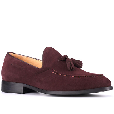 #ad Italian Style Slip On Tassels Formal Dress Men Real Suede Leather Shoes sz 37 47 $132.59