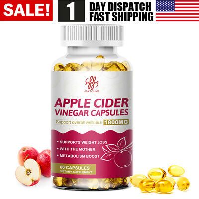 #ad Apple Cider Vinegar Capsules 1800mg with The Mother Weight LossFat Burner Pills $10.99