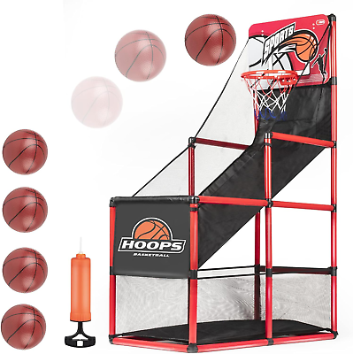 #ad Kids Arcade Basketball Game Set with 5 Inflatable BallsIndoor Outdoor Sports $53.12
