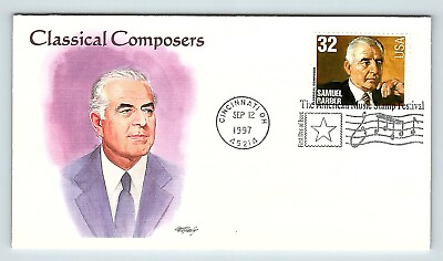 #ad Cincinnati OH Classical Composers FDC Stamped Envelope 1997 Samuel Barber fdc13 $7.00