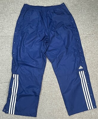 #ad Adidas Vintage Men#x27;s Tearaway Snap Button Windbreaker Lined Track Pants Size XL $40.50