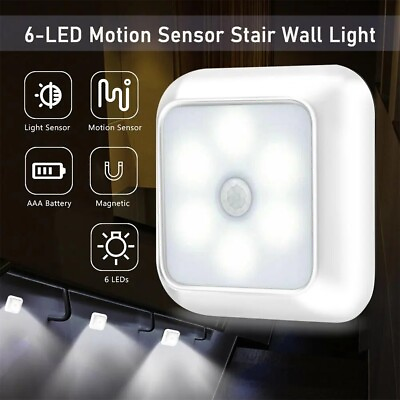 #ad Smart LED Night Light Motion Sensor Wall Lamp for Kitchen Stairs Cabinet Closet $9.99