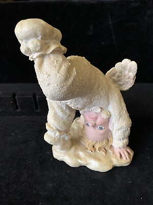 #ad Child Angel Figurine Yoga Pose Handstand Blue Eyes 6.5quot; preowned $12.99