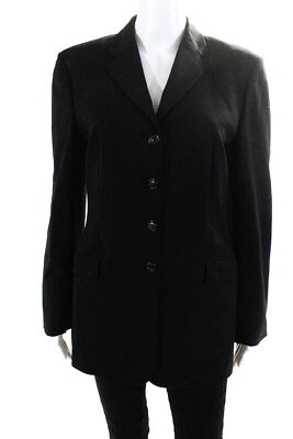 #ad Piazza Sempione Womens Four Button Long Sleeve Slim Flit Blazer Black Size IT 42 $76.87