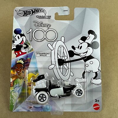 #ad #ad Hot Wheels Character Cars Disney 100 Steamboat Willie Black 1:64 Diecast 2023 $9.99