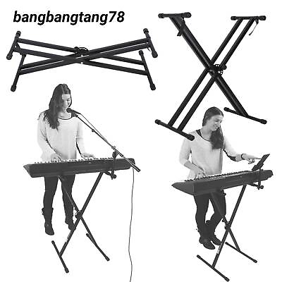 #ad Portable Keyboard Stand Double X Style Digital Piano Stand Holder Adjustable $26.59