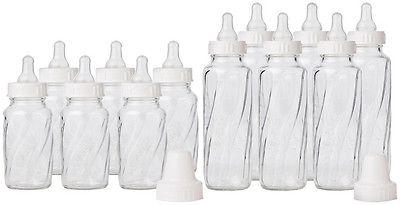 6 Pk Evenflo 4 oz or 8 oz Twist Classic Real Glass Baby Bottles BPA Free 937501 $34.95