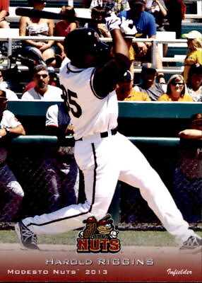#ad 2013 Modesto Nuts Grandstand 24 Harold Riggins San Angelo Texas TX Baseball Card $12.99