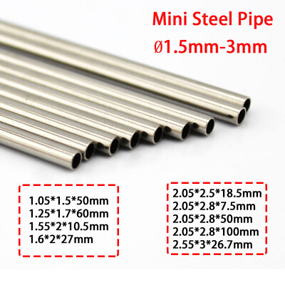 #ad Mini Round Steel Pipe Bearing Tubes Metal Shaft Hollow Drive Rod RC DIY Ø1.5 3mm $2.98