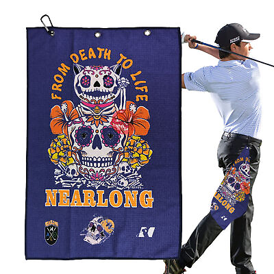#ad Golf Club Cleaning Cloth Fine Fiber Golf Ball Cloth Skull Pattern 60*40cm $14.69