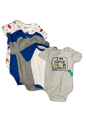 #ad NWT Baby Member#x27;s Mark Short Sleeve One Piece Bodysuit 5 Pack Size 12 Months $13.56