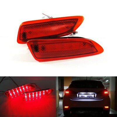 #ad 2x Red Lens Bumper Reflector LED Brake Lights For Toyota Corolla Lexus CT200h $20.97