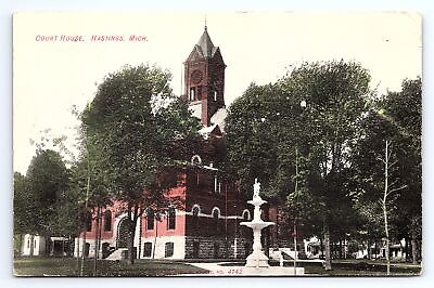 #ad Postcard Hastings Michigan Court House $3.80